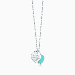 Tiffany & Co. Silver Mini Double Heart Tag Pendant
